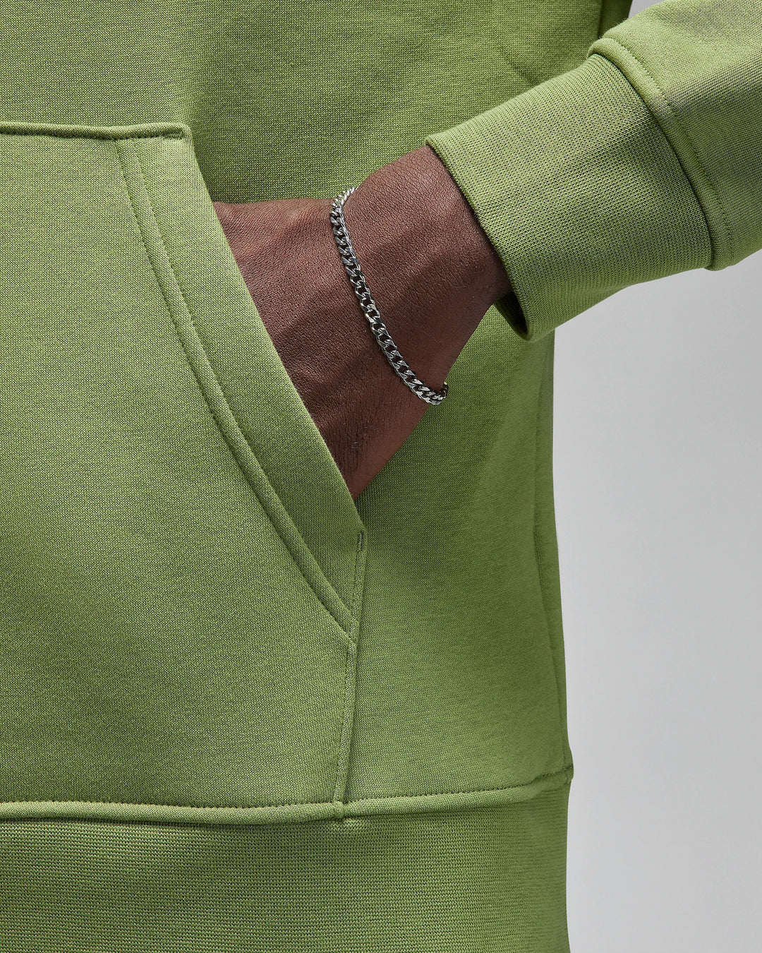 Airjordan fleece hoodie in olive green