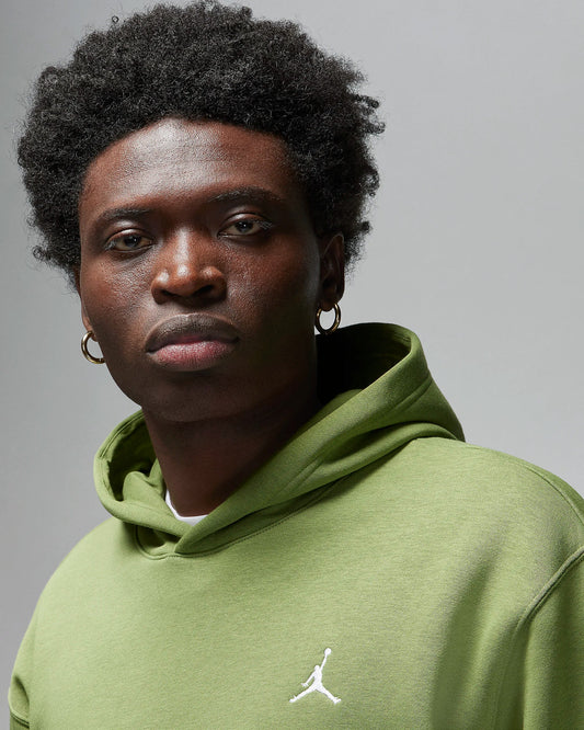 Airjordan fleece hoodie in olive green