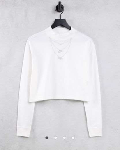 Nike necklace detail mock-neck long sleeve