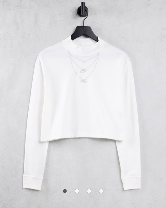 Nike necklace detail mock-neck long sleeve