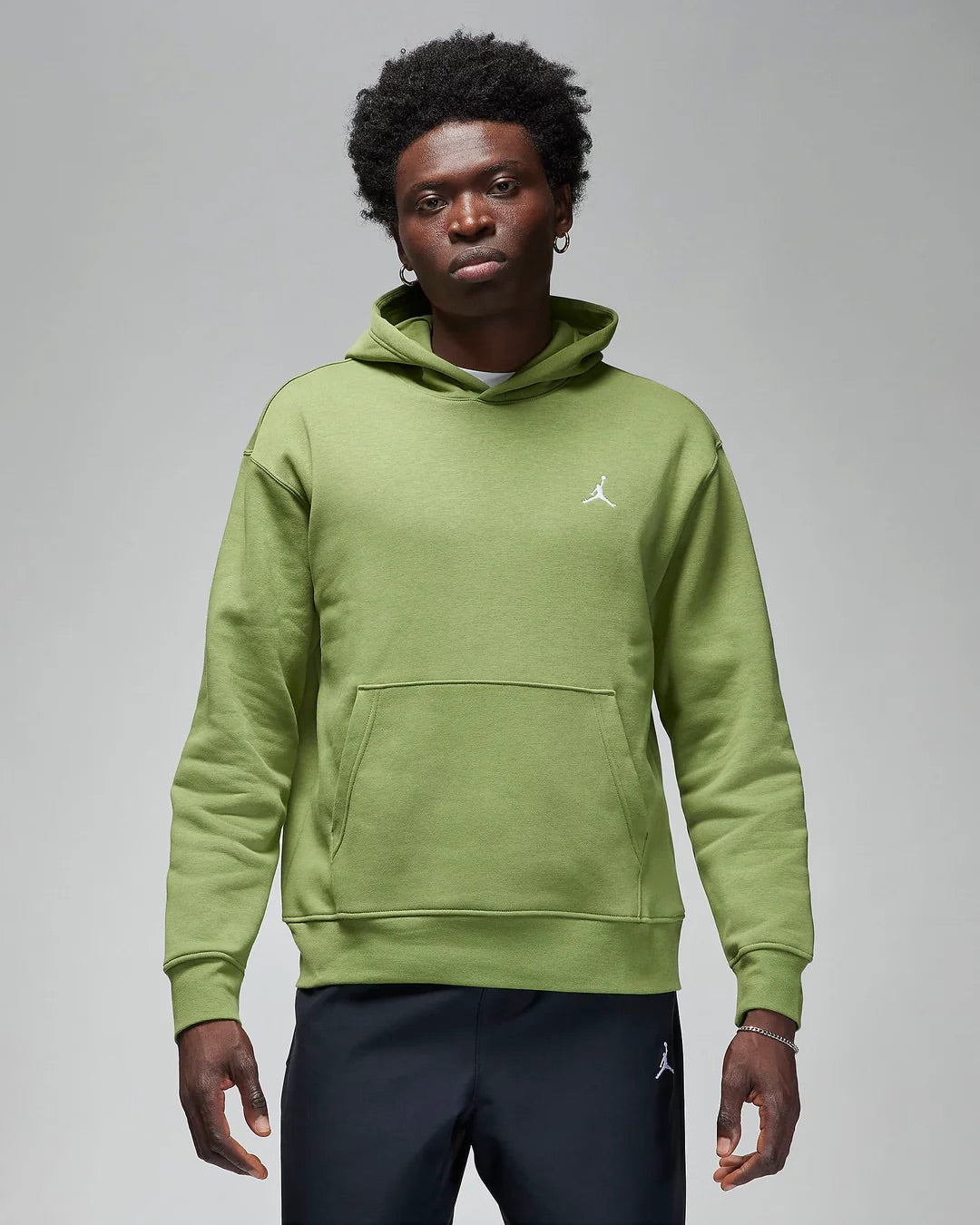 Airjordan fleece hoodie in olive green