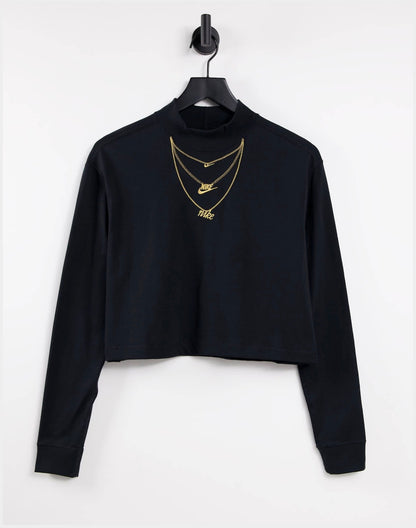 Nike necklace detail mock-neck long sleeve