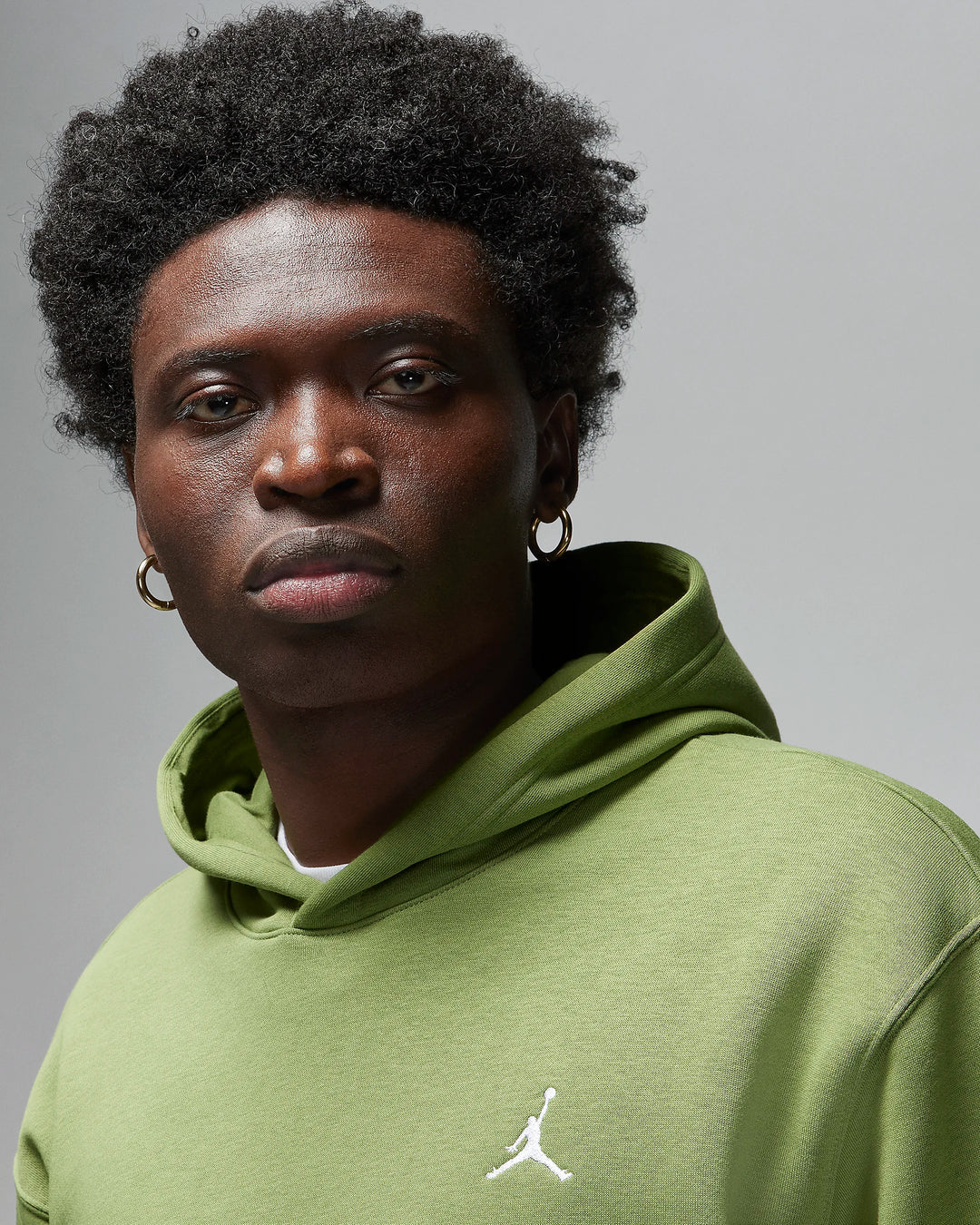 Airjordan fleece hoodie in olive green