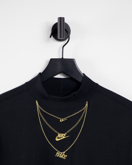 Nike necklace detail mock-neck long sleeve